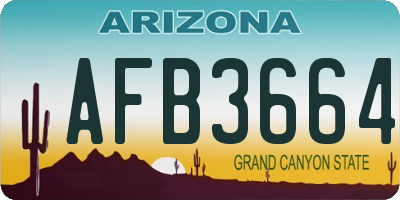 AZ license plate AFB3664