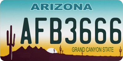 AZ license plate AFB3666