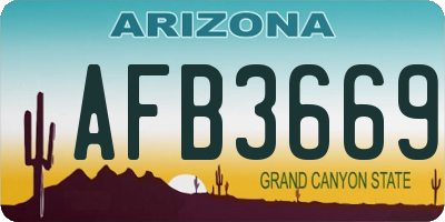 AZ license plate AFB3669