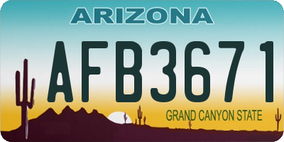 AZ license plate AFB3671