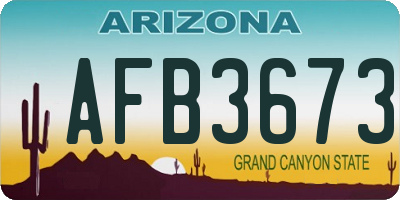 AZ license plate AFB3673