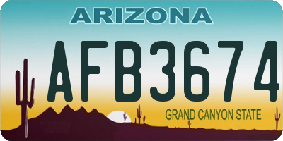 AZ license plate AFB3674