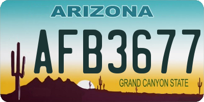 AZ license plate AFB3677
