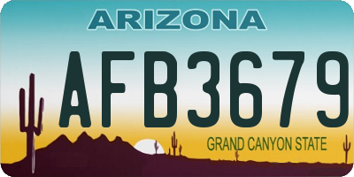 AZ license plate AFB3679