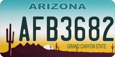 AZ license plate AFB3682