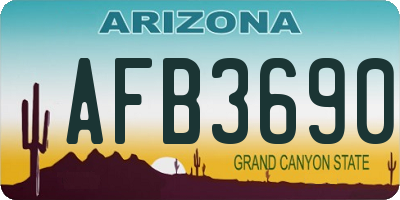 AZ license plate AFB3690