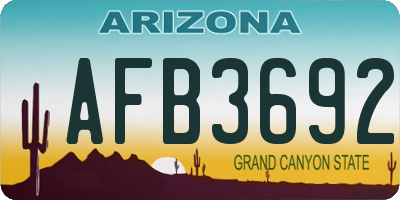 AZ license plate AFB3692