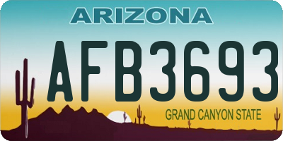 AZ license plate AFB3693