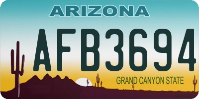 AZ license plate AFB3694