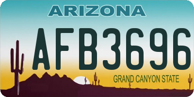 AZ license plate AFB3696