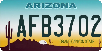 AZ license plate AFB3702
