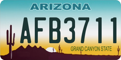 AZ license plate AFB3711