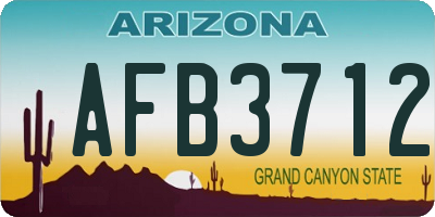 AZ license plate AFB3712