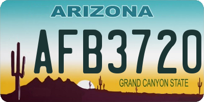 AZ license plate AFB3720