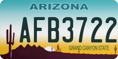 AZ license plate AFB3722