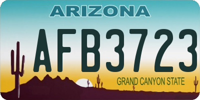 AZ license plate AFB3723