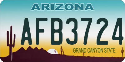 AZ license plate AFB3724