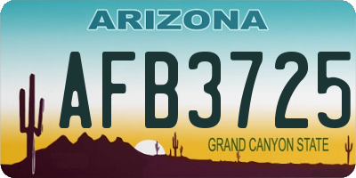 AZ license plate AFB3725