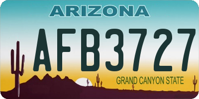 AZ license plate AFB3727