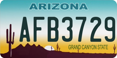 AZ license plate AFB3729