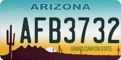 AZ license plate AFB3732