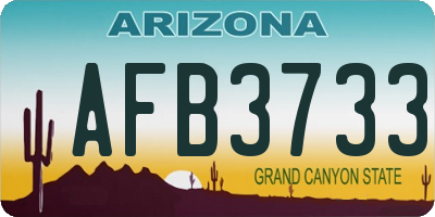 AZ license plate AFB3733