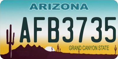 AZ license plate AFB3735