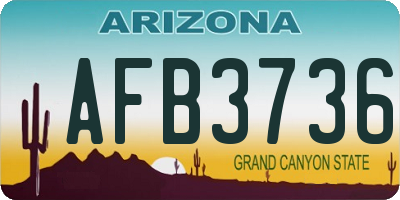 AZ license plate AFB3736