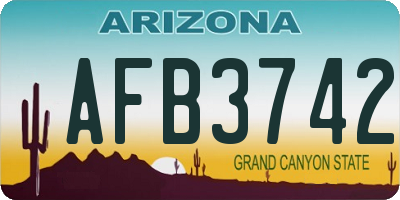 AZ license plate AFB3742
