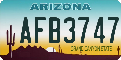 AZ license plate AFB3747
