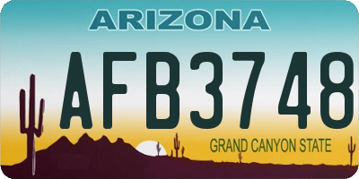 AZ license plate AFB3748