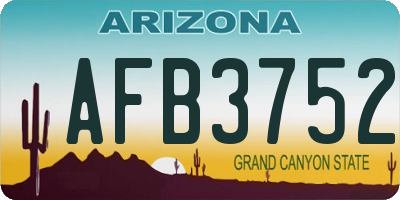 AZ license plate AFB3752
