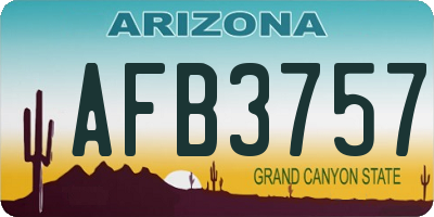 AZ license plate AFB3757
