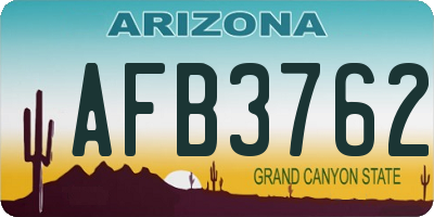 AZ license plate AFB3762