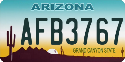 AZ license plate AFB3767