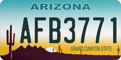 AZ license plate AFB3771
