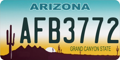 AZ license plate AFB3772