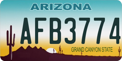 AZ license plate AFB3774