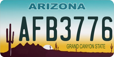AZ license plate AFB3776