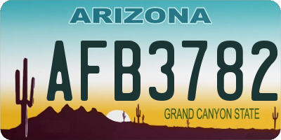 AZ license plate AFB3782