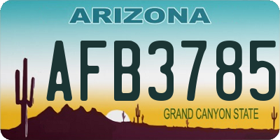 AZ license plate AFB3785
