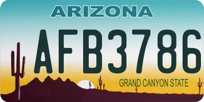 AZ license plate AFB3786
