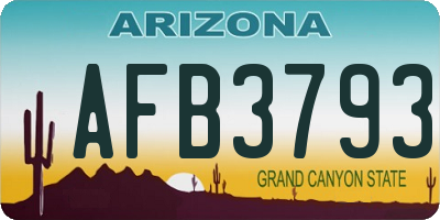 AZ license plate AFB3793