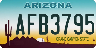 AZ license plate AFB3795