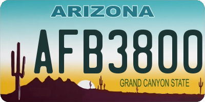 AZ license plate AFB3800