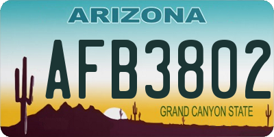 AZ license plate AFB3802