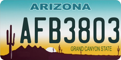 AZ license plate AFB3803