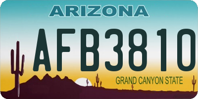AZ license plate AFB3810