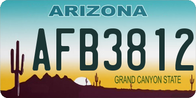 AZ license plate AFB3812