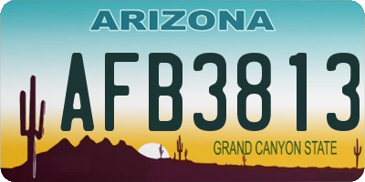 AZ license plate AFB3813